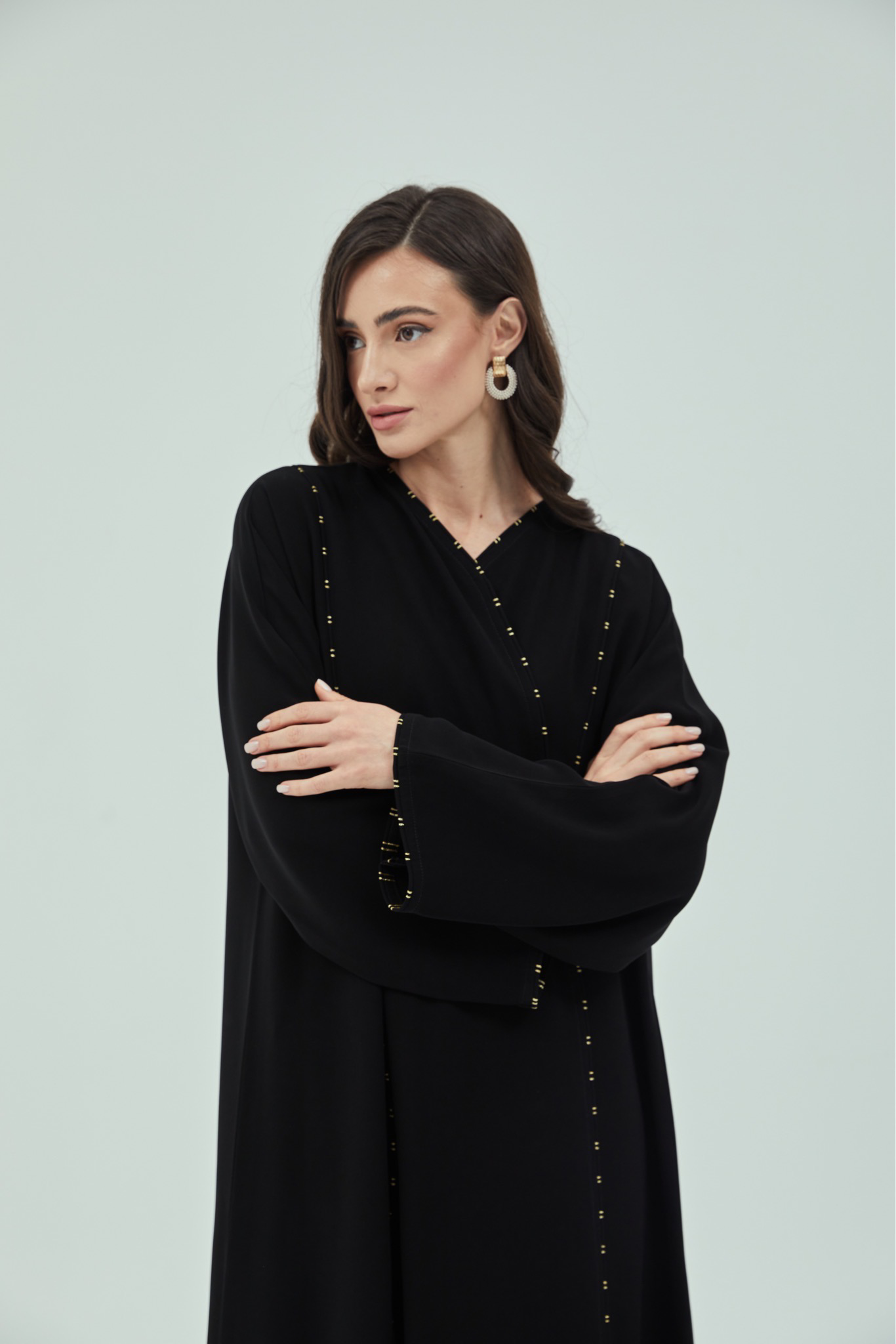Plain Abaya with Zari