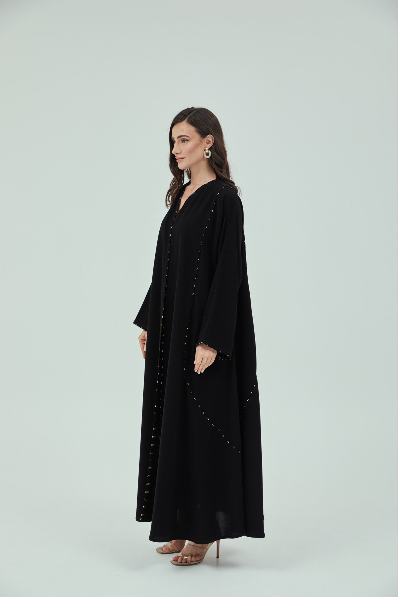 Plain Abaya with Zari