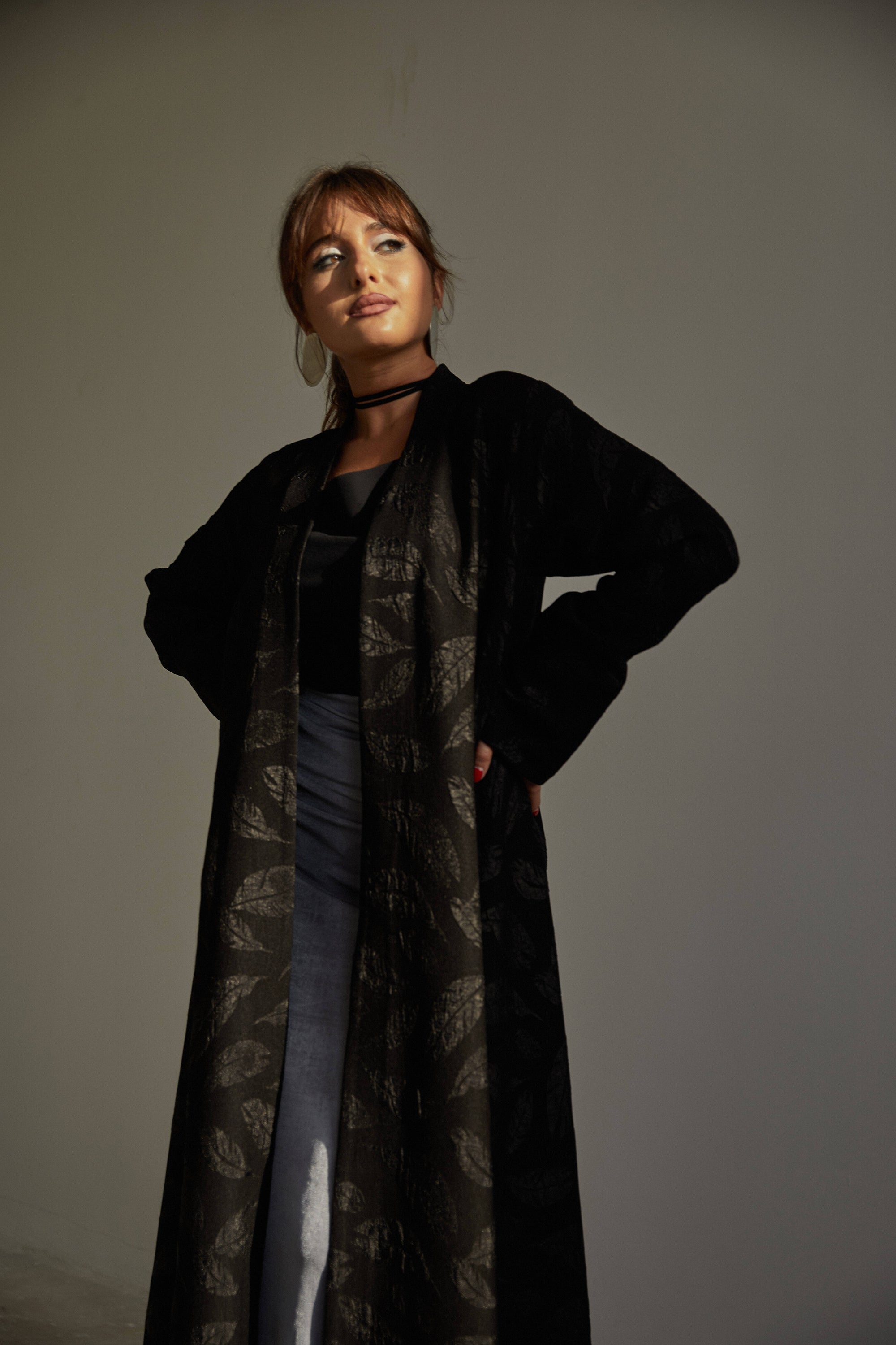 Abaya with Mesh Fabric