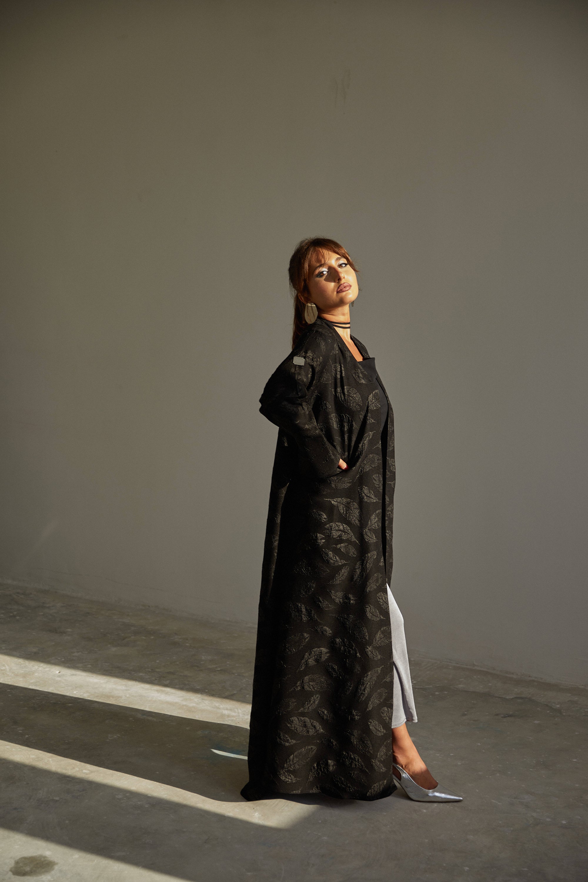 Abaya with Mesh Fabric
