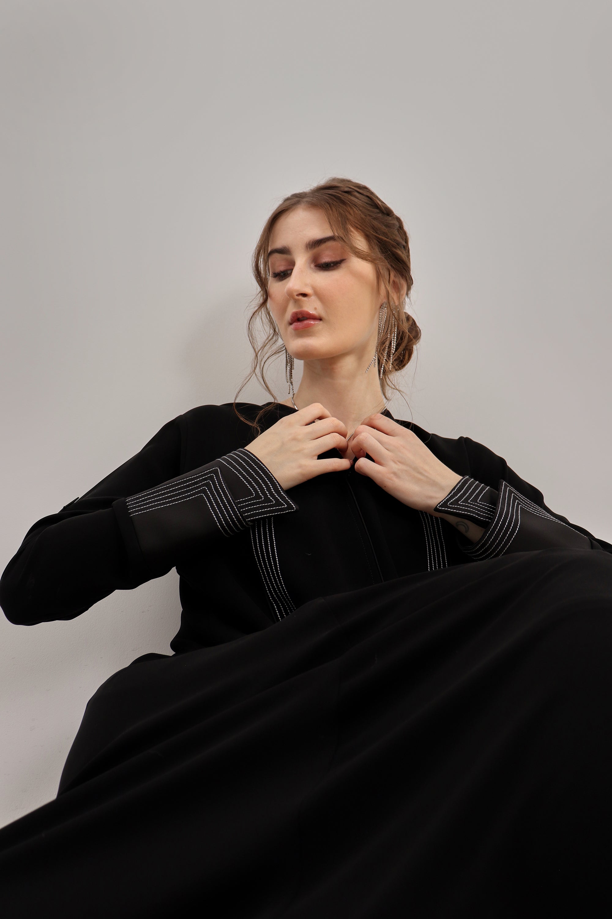 Abaya with Soft Thread Embroidery