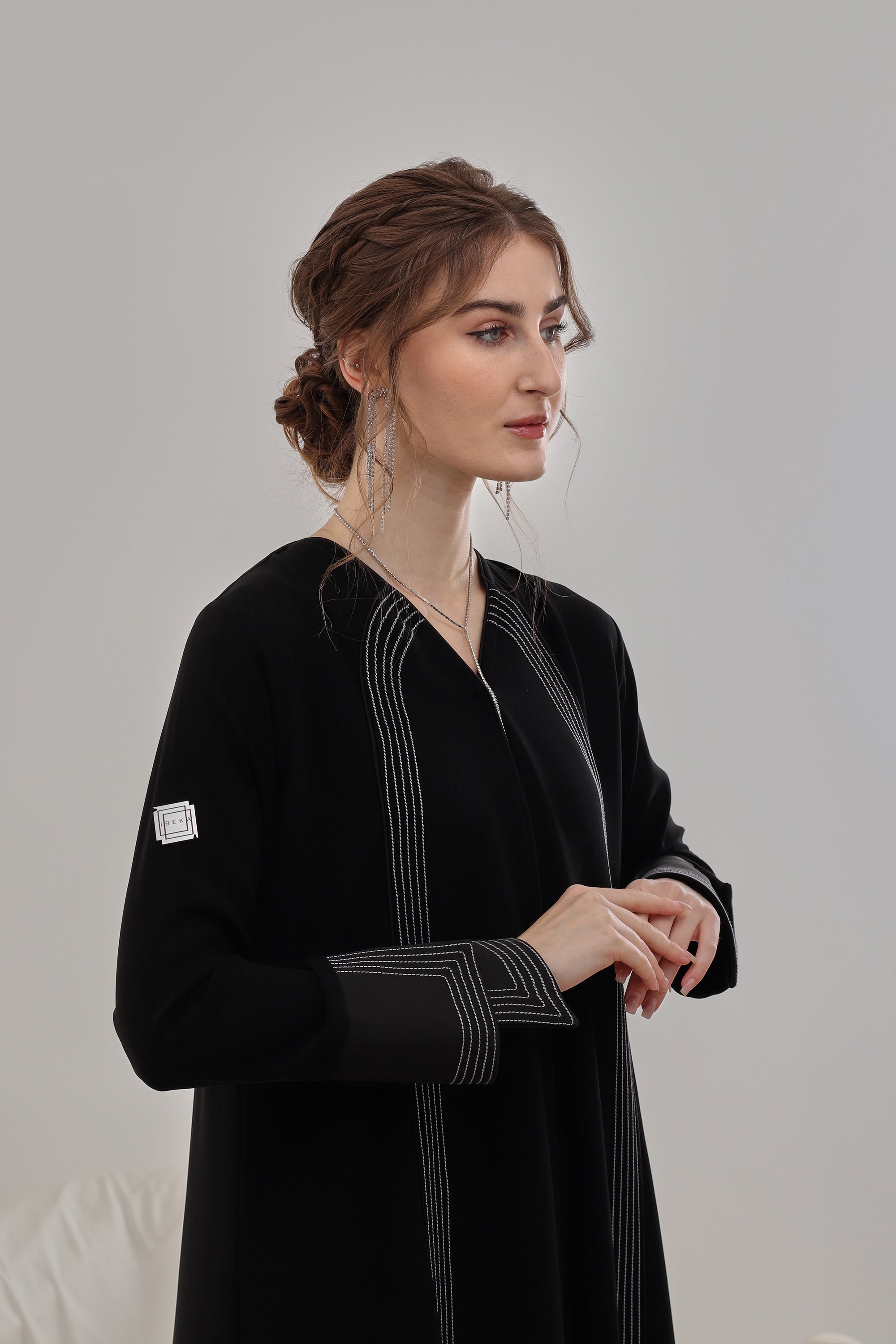 Abaya with Soft Thread Embroidery