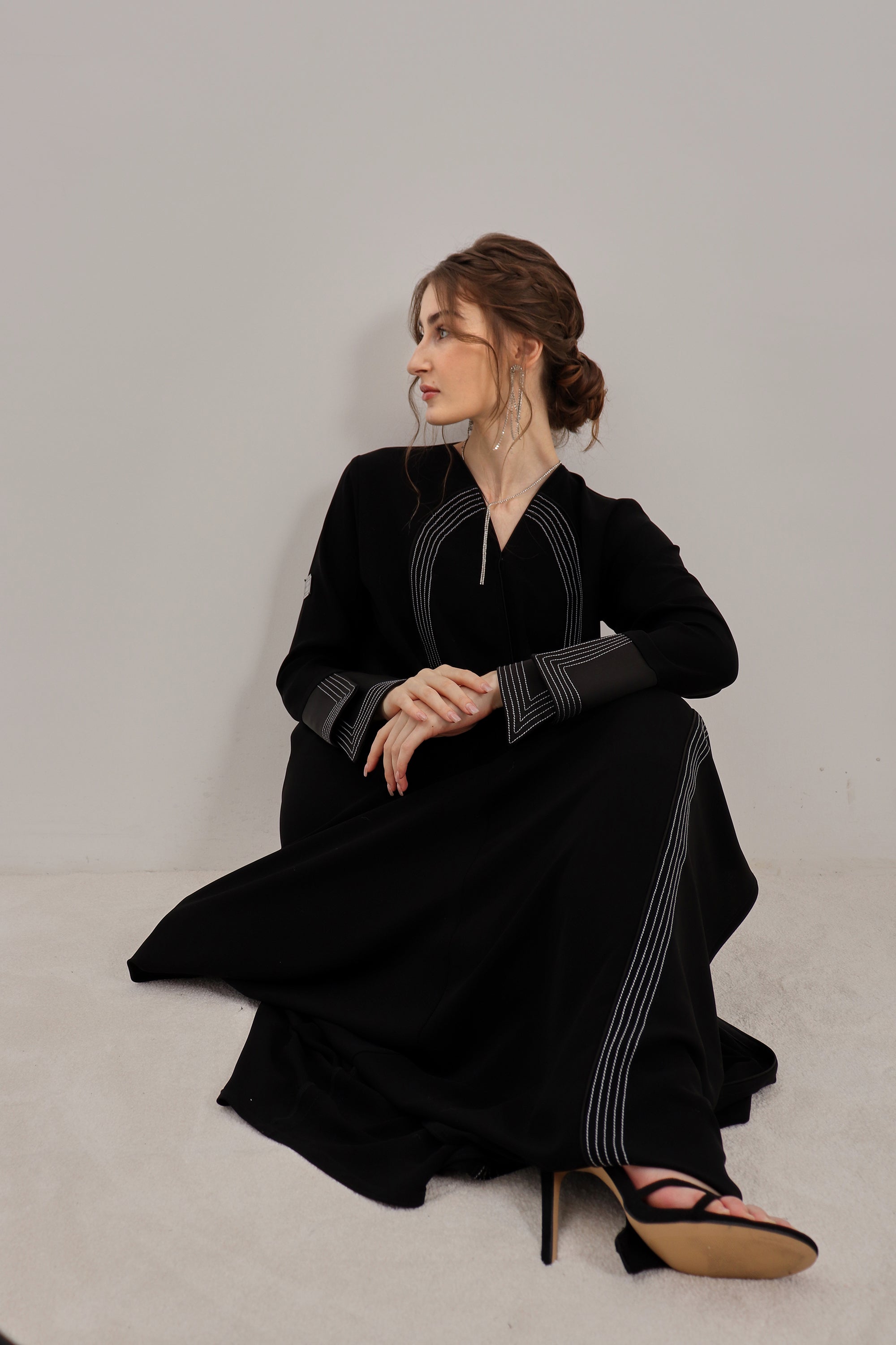 Abaya with Soft Thread Embroidery